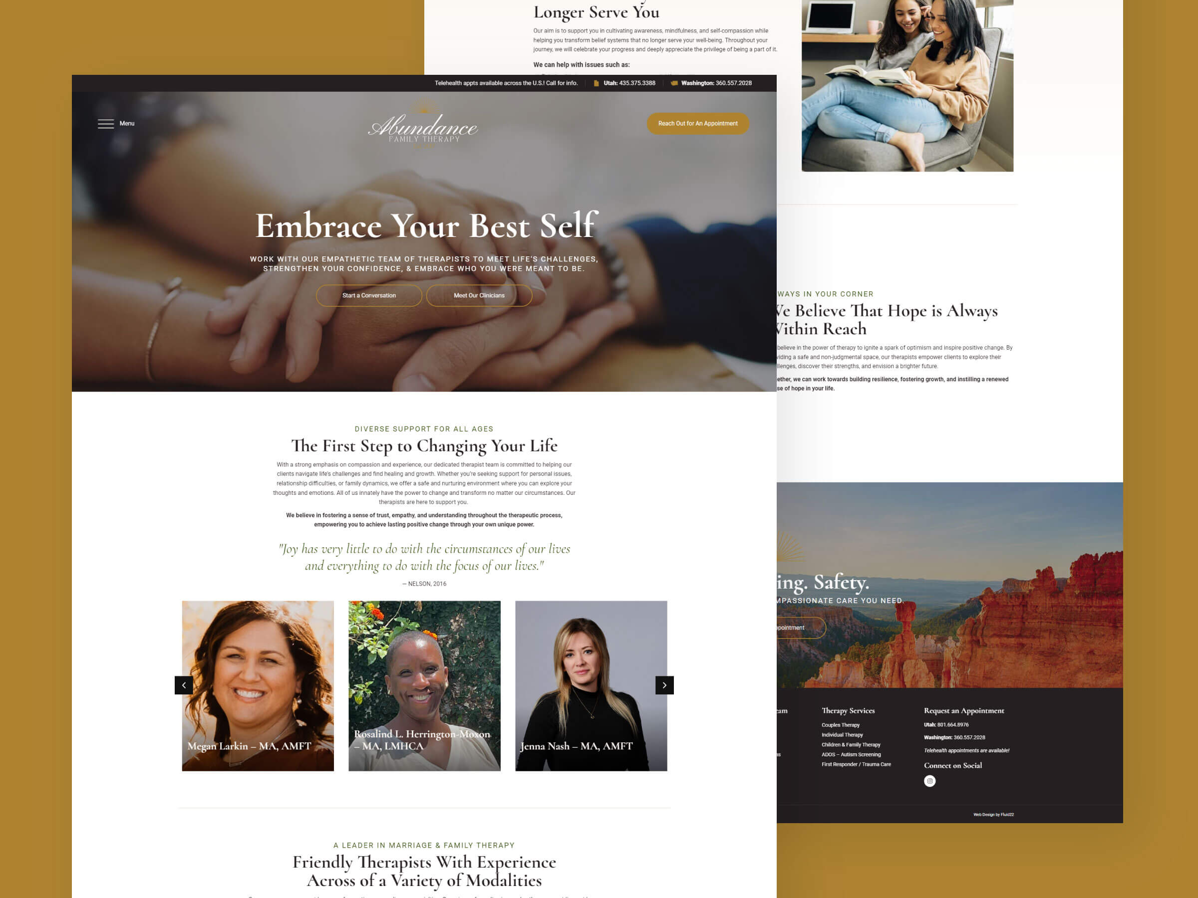 Abundance Family Therapy webpage