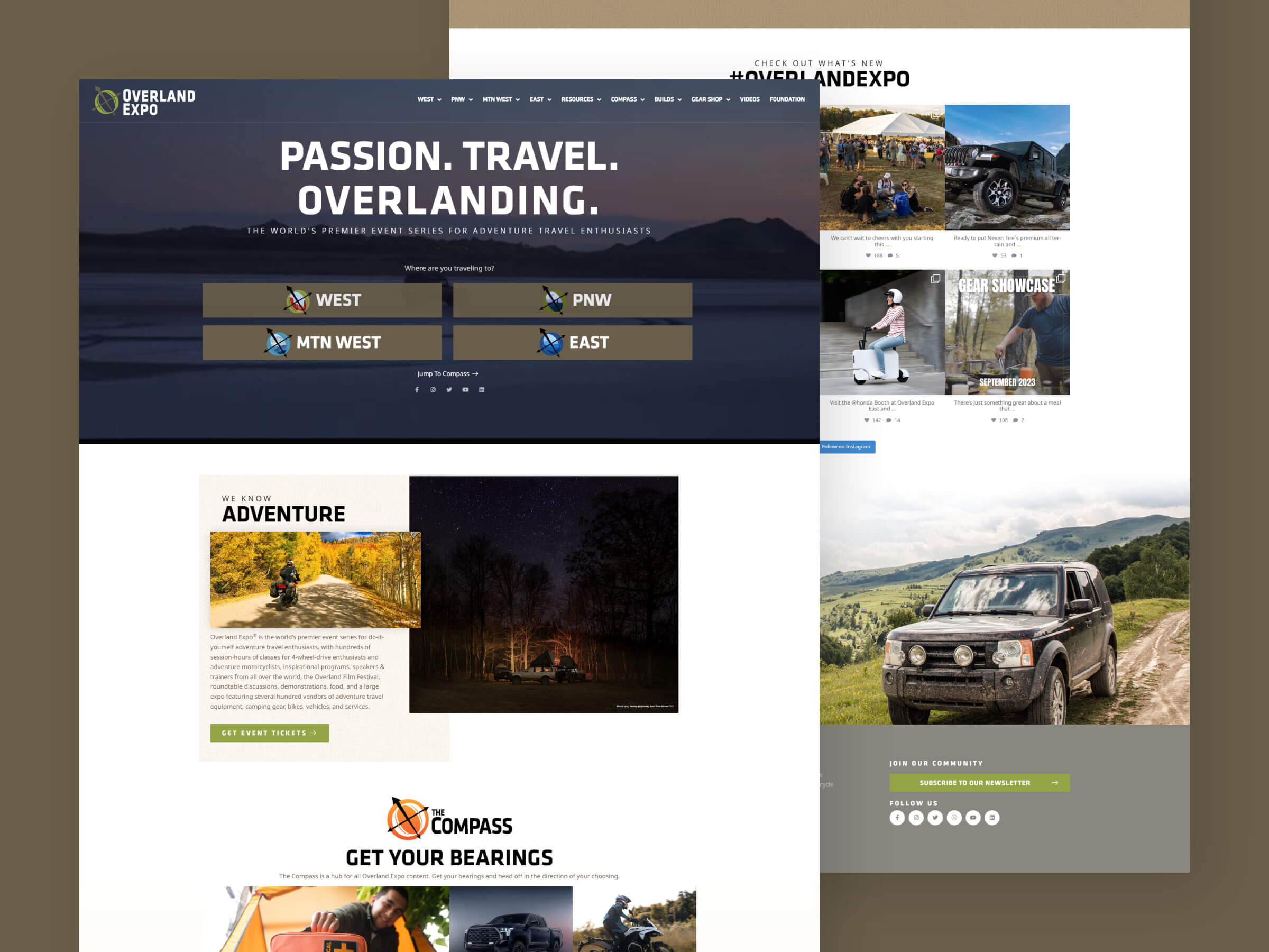Overland expo services brand strategy logo design website design