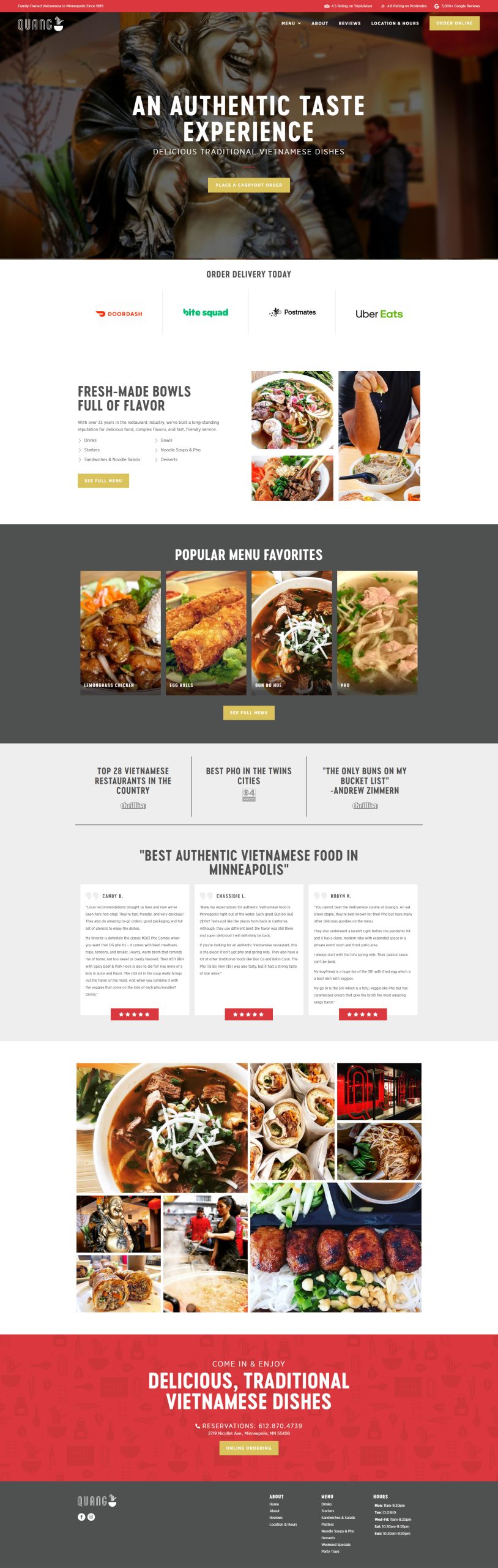 Quang Restaurant website